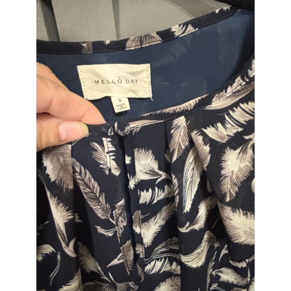 Bundle of Two Long Sleeve Ruffle Blouse Tops. Ann Taylor and MelloDay Size Small - Picture 4 of 7